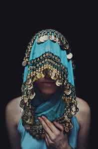 women s blue and brown sari